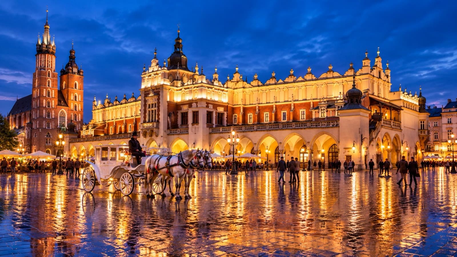 Kraków Main Market Square and historic Sukiennice Cloth Hall