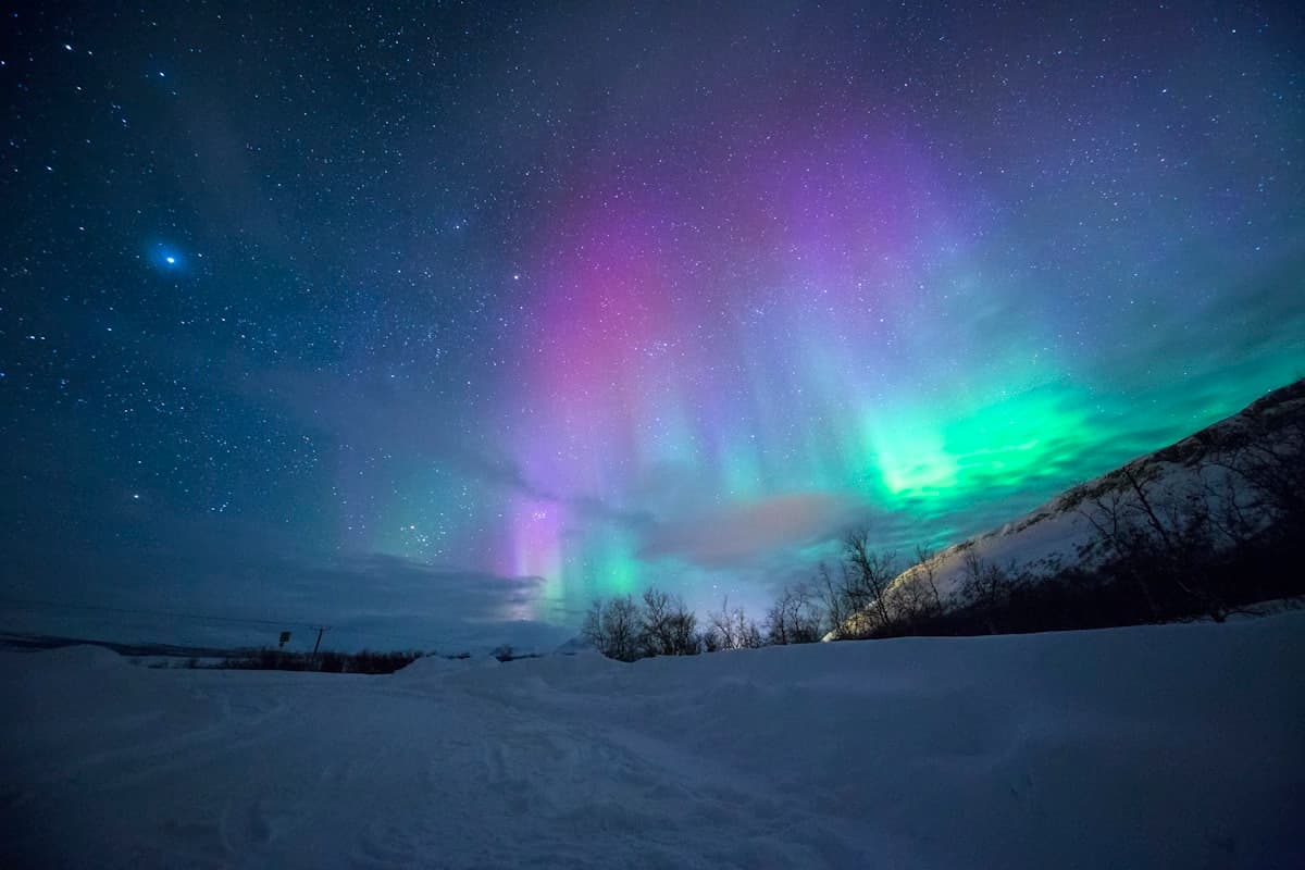 Finnish Lapland Northern Lights and snowscape