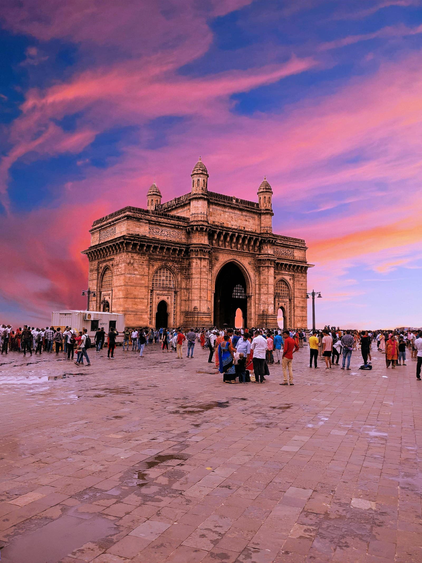 Gateway of India & Taj Mahal Palace Mumbai Waterway at Twilight